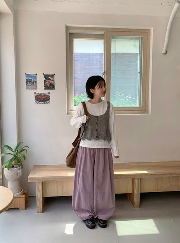 Heildeen Button Punching Knit Bustier